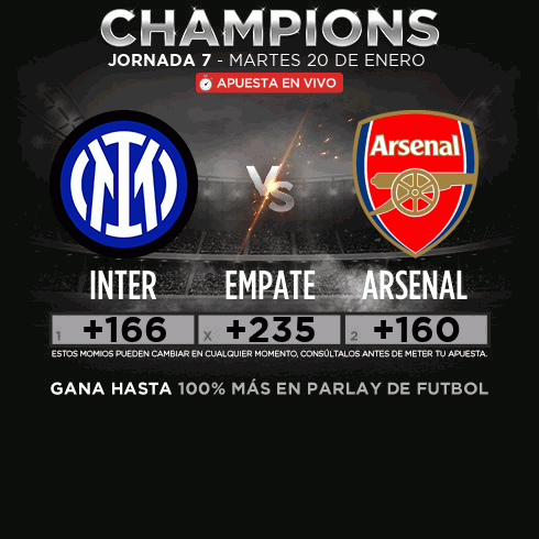 Inter v Arsenal - Apuesta en vivo